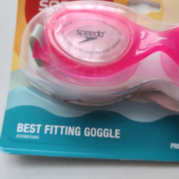 Speedo Adult Boomerang Goggles UV Protection Anti-Fog Easy Adjust Straps Pink Cl - Picture 4 of 6